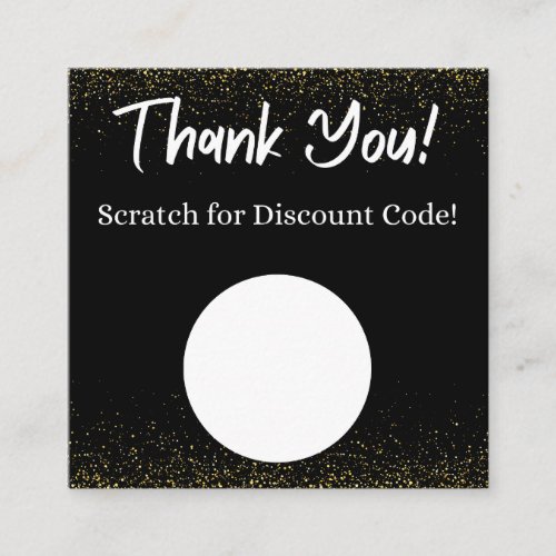 Black  Gold Discount Scratch Off Thank You Card