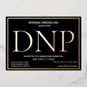 Black Gold DNP Graduation Foil Invitation