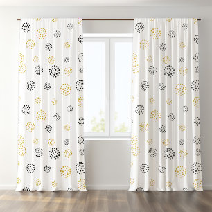 Black Gold Dot Pattern Blackout Curtains