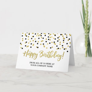 Black Gold Dots Business From Group Birthday Card