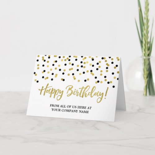 Black Gold Dots Business From Group Birthday Card