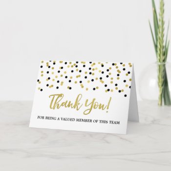 Black Gold Dots Employee Appreciation Card by DreamingMindCards at Zazzle