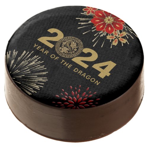 Black Gold Dragon Zodiac Chinese New Year Chocolate Covered Oreo