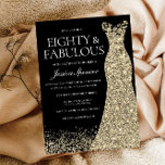 Black Gold Dress Seventy & Fabulous 80th Birthday Invitation<br><div class="desc">Black Gold Dress Seventy & Fabulous 80th Birthday
Variations to the invitation and matching items in our store</div>