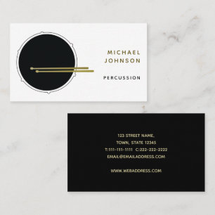 Black Gold Drummer Monogram Business Card