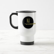 Black Gold Drummer Monogram