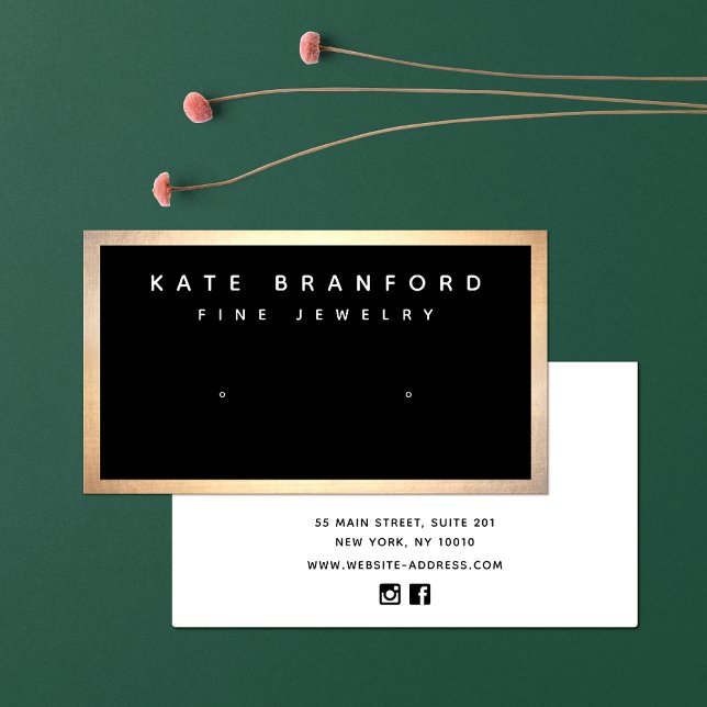 Black Gold Earring Display Business Card (Creator Uploaded)