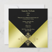 Black & Gold Elegance 65th Birthday Invitation (Back)