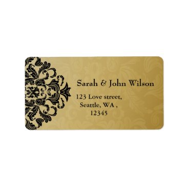 black gold elegance return address label