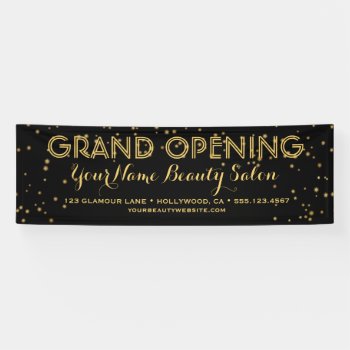 Black Gold Elegant Business Boutique Grand Opening Banner by angela65 at Zazzle