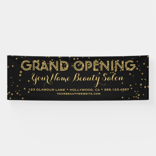 Black Gold Elegant Business Boutique Grand Opening Banner