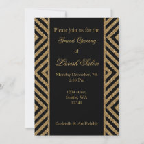 black gold Elegant Corporate party Invitation