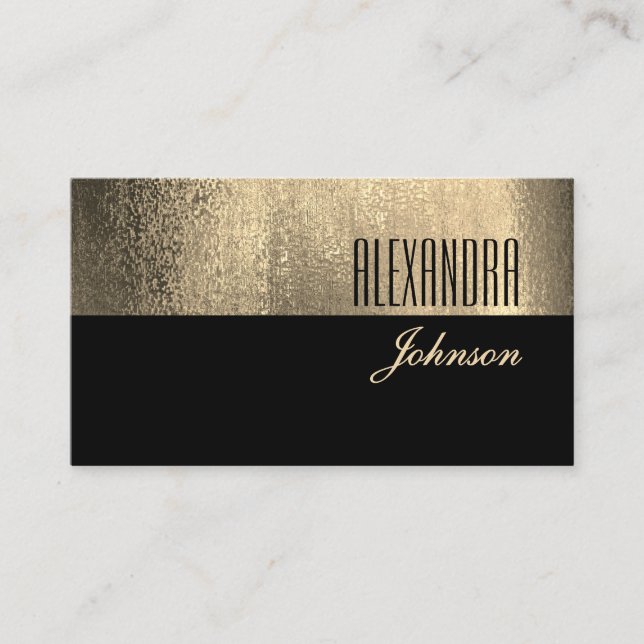 Black Gold Elegant Event Planner Business Card (Front)