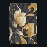 Black & Gold Elegant Floral | Monogram  iPad Mini Cover<br><div class="desc">Design features an allover Japanese floral print in black and gold, with your name or choice of personalization. Trendy monogrammed design. The design is customizable and adjustable to your vision! A great gift idea for any occasion. Add your custom wording to this design by using the "Edit this design template"...</div>