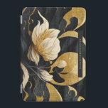 Black & Gold Elegant Floral | Monogram  iPad Mini Cover<br><div class="desc">Design features an allover Japanese floral print in black and gold, with your name or choice of personalization. Trendy monogrammed design. The design is customizable and adjustable to your vision! A great gift idea for any occasion. Add your custom wording to this design by using the "Edit this design template"...</div>