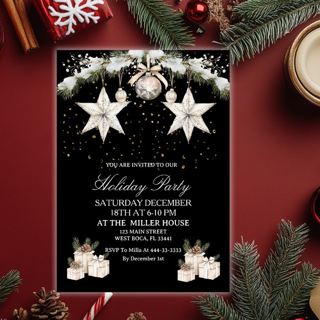 Black & Gold Elegant Holiday  Invitation (Creator Uploaded)