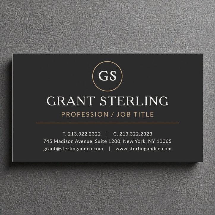 Black Gold Elegant Luxury Minimalist Professional Business Card
