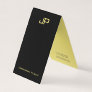 Black & Gold Elegant Modern Monogram Tent Fold Business Card