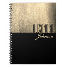 Black Gold Elegant Name Notebook Journal
