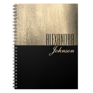 Black Gold Elegant Name Notebook Journal