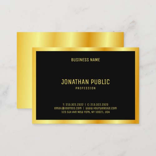 Black Gold Elegant Personalized Template Modern Business Card