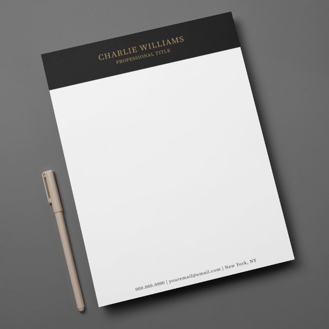 Black Gold Elegant Professional Custom Letterhead (Black Gold Elegant Professional Custom Letterhead
)