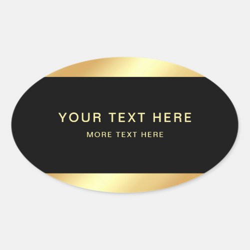 Black Gold Elegant Professional Modern Template Oval Sticker