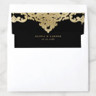 Black & gold elegant romantic vintage wedding