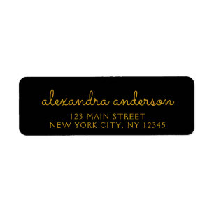 Black Gold Elegant Script Typography Wedding Event Label