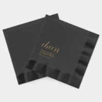 Black Gold Elegant Stylish Lettering Cheers Event