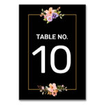 Black Gold Elegant Wedding Table Number Card