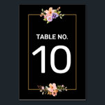 Black Gold Elegant Wedding Table Number Card<br><div class="desc">Black Gold Elegant Wedding Table Number Card.</div>