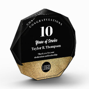 Black Gold Employee 10 years of service Award logo