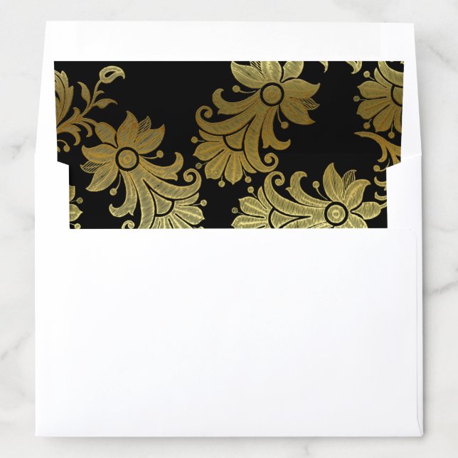 Black, Gold Envelope Liner (In Envelope)