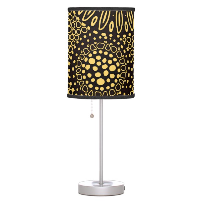 Black Gold Ethnic Floral Decorative Table Lamp (Right)