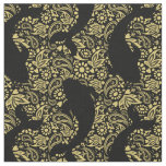 Black Gold Exotic Koi Fish Pattern Fabric