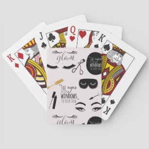 Black Gold Eyelashes Glam Birthday Poker Cards