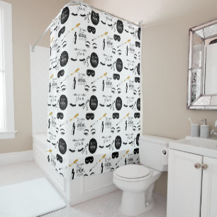 Black Gold Eyelashes Glam Shower Curtain