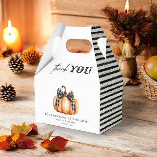 Black Gold Fall Pumpkin Baby Shower Favor Box