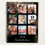 Black gold family photo collage 2026 planner<br><div class="desc">A new Thunes Planner! Make your own unique family photo collage as a gift for your mom, wife or yourself. Use four, 9 of your favorite photos of your family, friends, dream travel destination or pet! Personalize and add a name and a year. The name is written with a modern...</div>