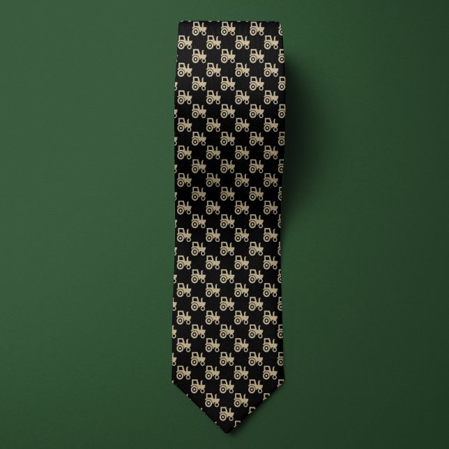 Black & Gold Farmers Tractor Neck Tie (Creator Uploaded)