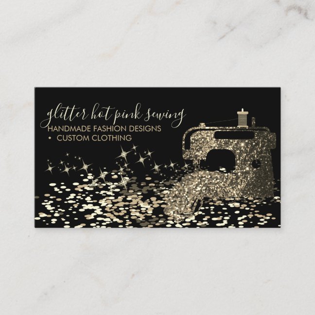 Black Gold Fashion Stylist Quilting Sewing Business Card