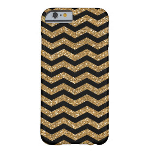Black Gold Faux Glitter Chevron Barely There iPhone 6 Case