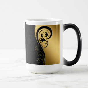Black & Gold Filagree Coffee Mug