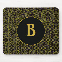 Black & Gold Filigree Monogram