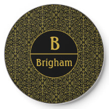 Black & Gold Filigree Monogram  