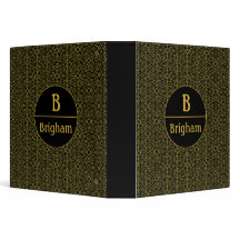 Black & Gold Filigree Split Monogram 