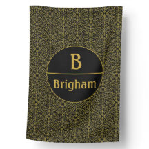 Black & Gold Filigree Split Monogram  