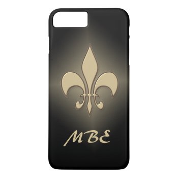 Black Gold Fleur De Lis Iphone 8 Plus/7 Plus Case by EnchantedBayou at Zazzle