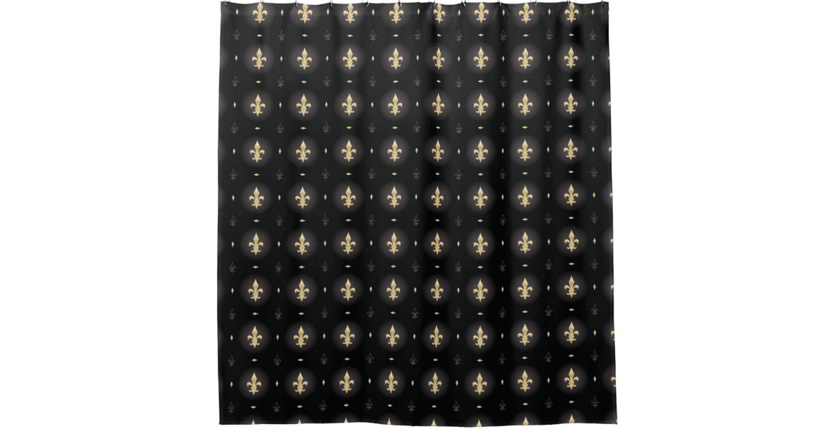 Black Gold Fleur De Lis Curtain Zazzle Black Gold Fleur De Lis Curtain Zazzle
